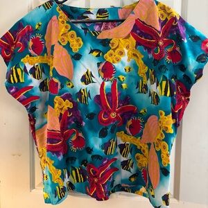 Vibrant Tropical Print Top